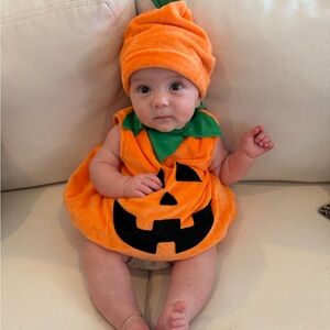 Spirit Pumpkin Infant Costume - Orange and Green